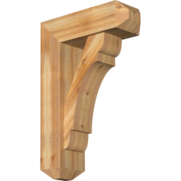 Ekena Millwork Olympic Craftsman Rough Sawn Bracket w/ Offset Brace, Western Red Cedar, 8"W x 24"D x 36"H BKT0806X24X36OLY04RWR - main